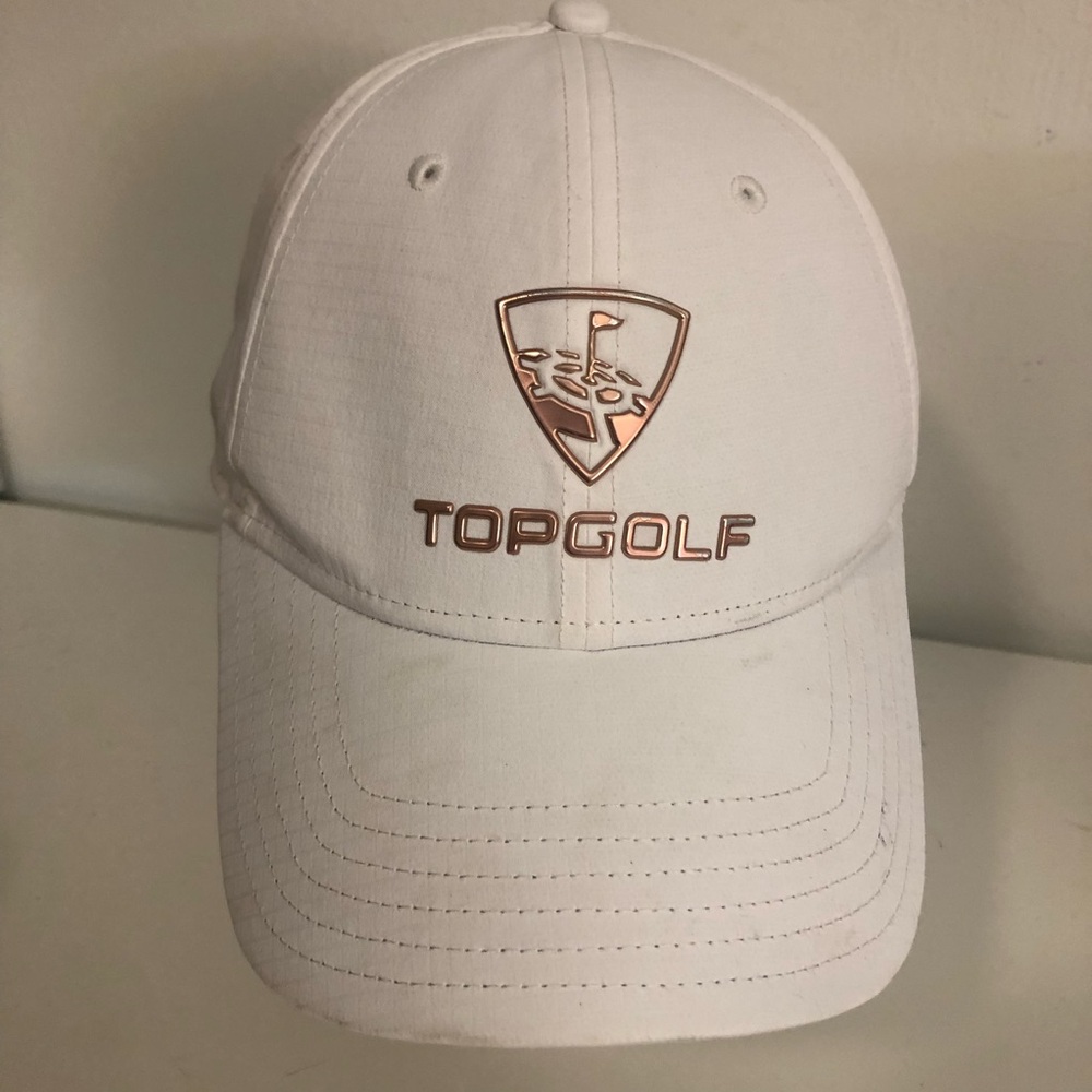 Topgolf White Cap with Rose-gold Logo